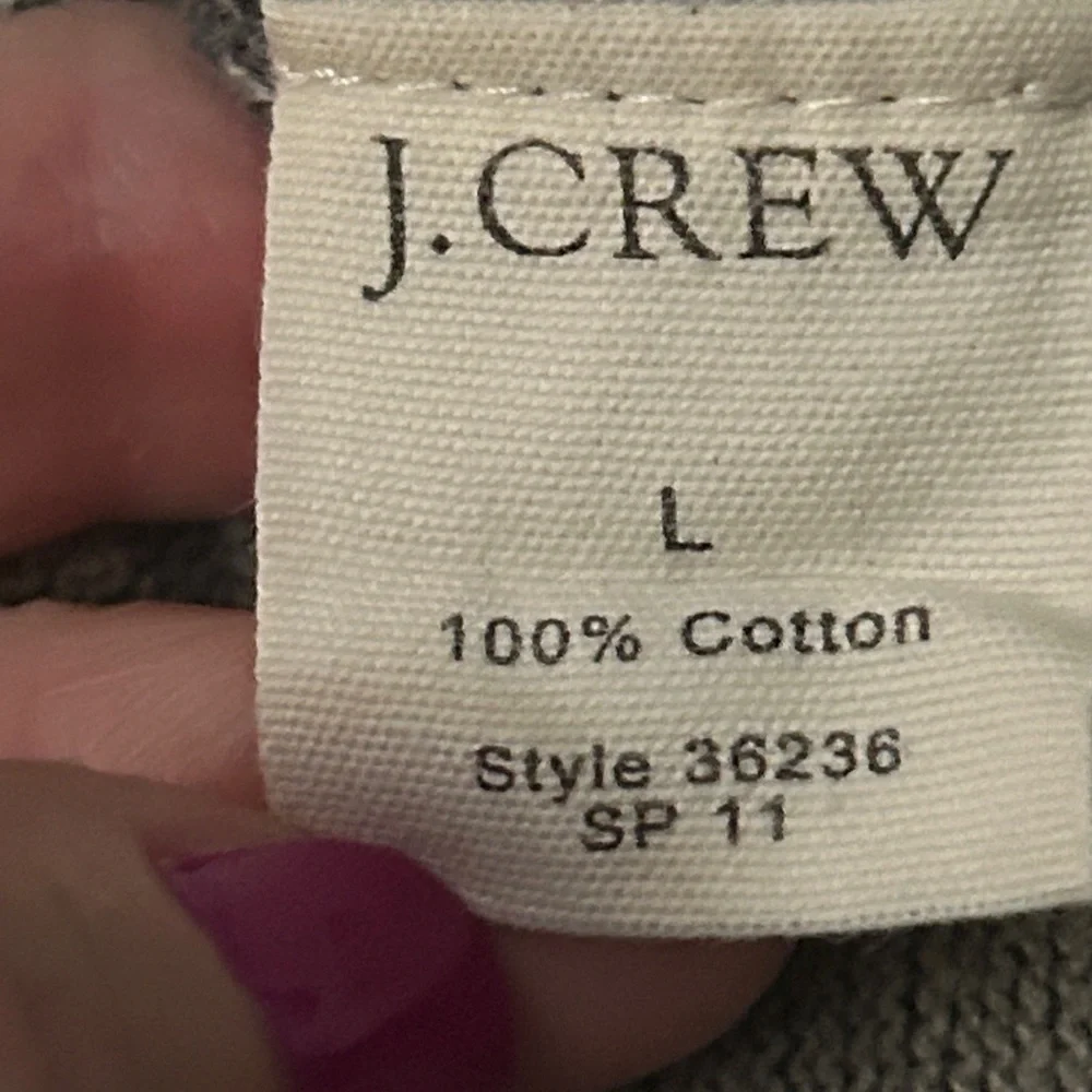 J. Crew Men's V-Neck Cotton Sweater L Marled Gray Preppy Career Casual Golf